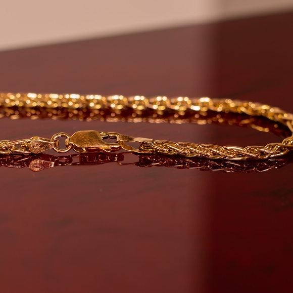 18k Gold Rope Bracelet Italy 9" - Picture 3 of 6